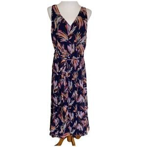Lane Bryant long summer dress. v neck floral botanical sz 18